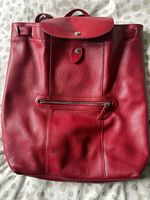 Longchamp le Pliage leather backpack - Red