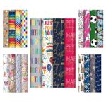 ANGIX 4 Rolls x 3M Happy Birthday Wrapping Paper Rolls for  Birthday Gift Wrap