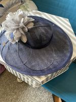 Irresistible By Veromia Hatinator Navy Blue With Silvery Grey Flower