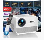 FunFlix Smart LCD Projector 1080P Native 4K Support Android WiFi 6 BT5.2