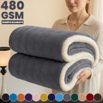 All Season Flannel Fleece Blanket Soft Sofa Bed Sherpa Throw Single Double King