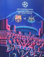 2026 FC BARCELONA v NEWCASTLE UNITED CHAMPIONS LEAGUE PROGRAMME FROM GROUND