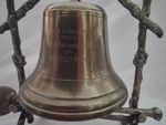 ANTIQUE SILVER PLATED TABLE BELL DINNER GONG & BEATER -  STAND MADE OF BRANCHES