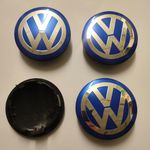 4x VW Volkswagen 65mm Wheel Centre Caps Golf Passat 3B7601171 5G0601171 Blue