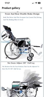 Fully reclining Recliner wheelchair