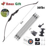 Archery 30lbs Recurve Takedown Bow Arrow Set for Youth Adult Practic Xmas Gift