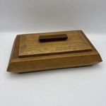Vintage Mid Century Art Deco Style Wooden Valet Tray Cigarette Box Trinket Box