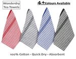 Pack of 15 WonderDry 100% Cotton Tea Towels Set Kitchen Cleaning Dish Cloths