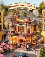 ROKR Dream Coffee Factory 3D Puzzle Building Toys Music Box Wooden Kids Gift
