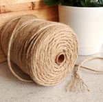 200m Natural Jute Twine Cord String DIY Gift Wrap Craft Decor Macrame 6-Ply 4mm