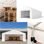 3x2-6x12 m STORAGE TENT SHELTER PVC 700 N white darkgreen grey 