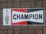 Original Champion Spark Plugs Garage Sign Dealer Advertising 23" Unused c1960s