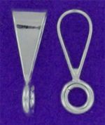 ONE SMALL SIZE 925 STERLING SILVER BAIL WITH OPEN RING, 9 X 3 MM, ICE PICK