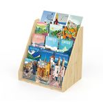 🪵 4-Tier Wooden Sticker Display Stand – 16 Shelf Card Rack for Vendors & Retail