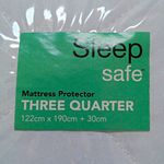 Sleep Safe Small DubleAntimicrobial Cotton Mattress Protector 122x190+30cm White