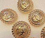 4 Gold CHANEL buttons 20mm stamped vintage