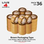 Strong Brown Tape Buff Parcel Packing Tape 48MM X 66M Box Sealing Rolls x 36