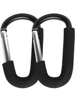 2x Carabiner Baby Buggy Clips Pram Bag Hooks Pushchair Buggies Stroller Walker