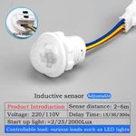 PIR Motion Sensor Detector Smart Switch 110V 220V Indoor Outdoor Time Dela Mode.