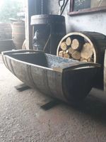 Cheapest Oak Whiskey Half Barrel Planter Flower Pot Lenght Cut Vertical FREE P&P