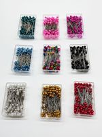 100 Sewing Pins Multicolor Head Pins Straight for Dressmaker Jewelery Decoration