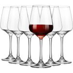 Red Wine Glasses Set of 6 – Large Tulip Shape Crystal Wine Glasses, Pulled Stem