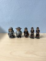 Vintage Cast Iron Hand Painted Amish Figurine X 5
