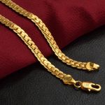 18K Gold 18 inch Herringbone Necklace - GOLD