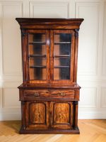 An Antique Victorian Flame Mahogany Secretaire Bookcase Desk ~Delivery Available
