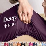Extra Deep Fitted Sheets 16"/40CM Bed Sheet Single Double King Super King Size