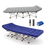 Heavy Duty Single Folding Cot Bed Camping Travel Guest Lightweight + Mattress
