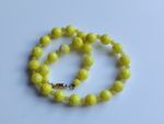 Retro Vintage Yellow Moulded Glass Bead Necklace Czech Style Choker 
