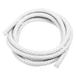 6mm Round Braided Leather Cord for Crafts Jewelry Making, White(1.1Yards)