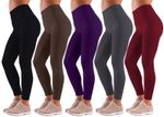 Womens Super Soft High Waist Elasticated Warm Fleece Full Length Leggings Lot 