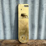Vintage Brass Penny In The Slot Toilet Door Lock Parker Winder Achurch No Keys