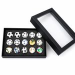 15X Mini Football PVC Replica Set 1970-2026 World Cup with Display Frame