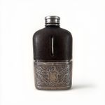 Victorian Leather Glass Hip Flask G & J W Hawksley Sheffield c1900