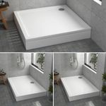 30mm Shower Enclosure Stone Tray Square / Rectangle with Riser Kit & Free Waste