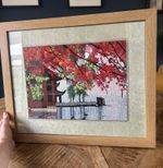 Wooden Framed “King Silk” Art Handmade Embroidery Landscape Scene - (EX)