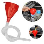 22" inch FUNNEL Extra Long Flexible Plastic Tube Car Oil Fluid Water Gas Fuel