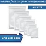 GRIP SEAL Bags Self Resealable Clear Polythene Bags Zip Lock Bags - All Sizes