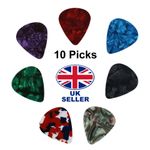 10x Celluloid Colourful Guitar Picks/Plectrums for Acoustic Electric or Bass UK