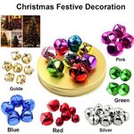 Jingle bells mixed colours Gold Green Red Charm ideal for Christmas 8mm - 20mm