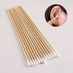 EXTRA LONG COTTON BUDS APPLICATOR PACK OF 100 SWABS CLEANING WOOD