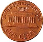 1960 D United States One Cent Coin - Large Date - Lincoln Memorial - Circulated