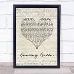 Dancing Queen Script Heart Song Lyric Print