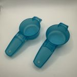 Set of 2 Tupperware Mini Sifters Loose Tea Strainers/Sifters Clear Teal New Rare