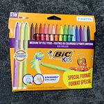 BIC Kids Kid Couleur Pastel Medium Tip Felt Pens/Markers Set of 18
