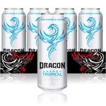 Dragon Energy Tropical Sugar Free Carbonated Energy Drink - Pack of 12 x 500ml