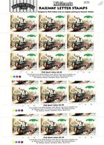 3 x 1996 MID HANTS Railway Letter Stamp Sheets LSWR M7 Steam Train at Alresford